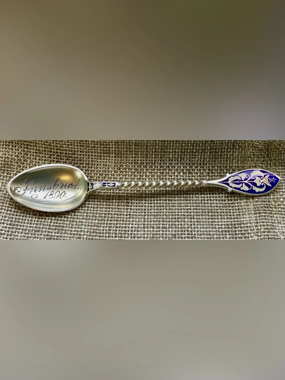 Antique Sterling Silver‎ David Andersen Demitasse Spoon Signed Innsbruck 1890